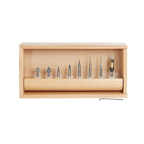 Amana AMS-128 8-Pc 'V' Carving CNC Router Bit Collection 1/4 Inch Shank