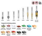 Amana AMS-128 8-Pc 'V' Carving CNC Router Bit Collection 1/4 Inch Shank
