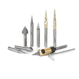 Amana AMS-128 8-Pc 'V' Carving CNC Router Bit Collection 1/4 Inch Shank