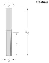 Whiteside C1072 CNC Straight Router Bit 1/2" Cutting Diameter 2" Cut Length 1/2" Shank 2 Flute