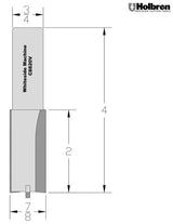 Whiteside C8820V CNC Straight Router Bit Vee Bottom 7/8" Cutting Diameter 2" Cut Length 3/4" Shank 2 Flute