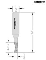 Whiteside RD4675 Standard Downcut Spiral Router Bit Solid Carbide 1/4" Cutting Diameter 3/4" Cut Length 1/2" Shank 2 Flute