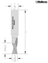 Whiteside RD4875 Standard Downcut Spiral Router Bit Solid Carbide 3/8" Cutting Diameter 3/4" Cut Length 1/2" Shank 2 Flute