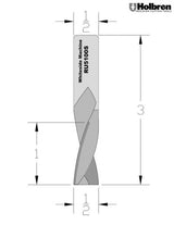 Whiteside RU5100S Slow Upcut Spiral Router Bit Solid Carbide 1/2" Cutting Diameter 1" Cut Length 1/2" Shank 3 Flute