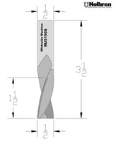 Whiteside RU5150S Slow Upcut Spiral Router Bit Solid Carbide 1/2" Cutting Diameter 1-1/2" Cut Length 1/2" Shank 3 Flute