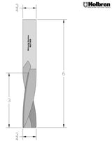 Whiteside RU7306 Standard Upcut Spiral Router Bit Solid Carbide 3/4" Cutting Diameter 3" Cut Length 3/4" Shank 2 Flute 6" OAL