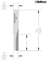 Whiteside SC17 Straight Router Bit Solid Carbide 5/16" Cutting Diameter 1" Cut Length 5/16" Shank 2 Flute