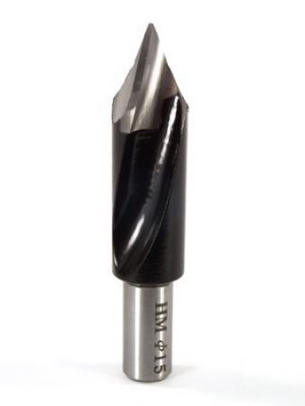 Whiteside DT15-70 RH Dowel Drill Thru Hole V-Point Carbide Tipped 15mm Cutting Diameter 70mm Overall Length